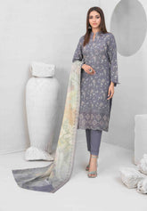 3pc Digital printed lawn suit with embroidered digital print cutwork Dupatta