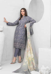 3pc Digital printed lawn suit with embroidered digital print cutwork Dupatta