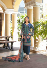 3pc Lawn Slub Digital Print Suit with Lawn Digital Print Dupatta