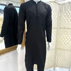 Embroidered Black Kurta Trouser