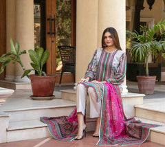 3pc Lawn Slub Digital Print Suit with Lawn Digital Print Dupatta