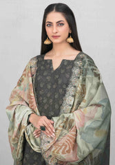 3pc Digital printed lawn suit with embroidered digital print cutwork Dupatta