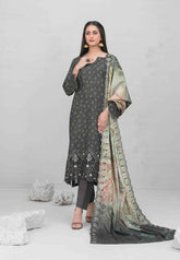 3pc Digital printed lawn suit with embroidered digital print cutwork Dupatta