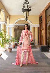 3pc Lawn Slub Digital Print Suit with Lawn Digital Print Dupatta