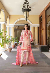 3pc Lawn Slub Digital Print Suit with Lawn Digital Print Dupatta