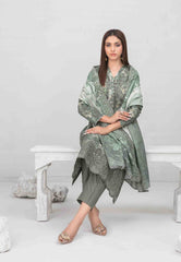 3pc Digital printed lawn suit with embroidered digital print cutwork Dupatta