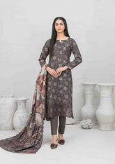3pc Digital printed lawn suit with embroidered digital print cutwork Dupatta