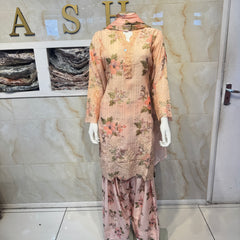Arpeach Floral Farshi Shalwaar Women's Wear - Elegant Floral Design for Women's Fashion