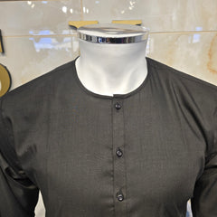 214 black mens Simple and sophisticated collarless suit