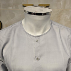 214 light grey mens Simple and sophisticated collarless suit