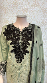 3pc Warm Sandstone Cotton suit with silk Dupatta