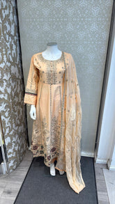 Zj peach long length frock maxi Casual Dress