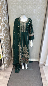 Zj green long length frock maxi Casual Dress