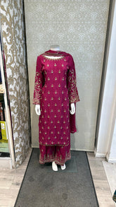 3pc Berry Red Korean silk