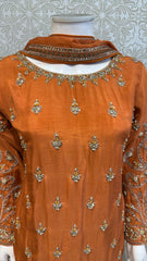 3pc Terracotta Orange Korean silk