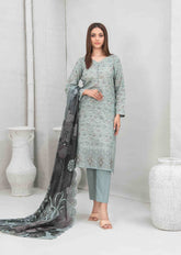 3pc Digital printed lawn suit with embroidered digital print cutwork Dupatta