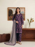 Charcoal Indigo Elite Lawn Rotary Print 3PC Ready-to-Wear