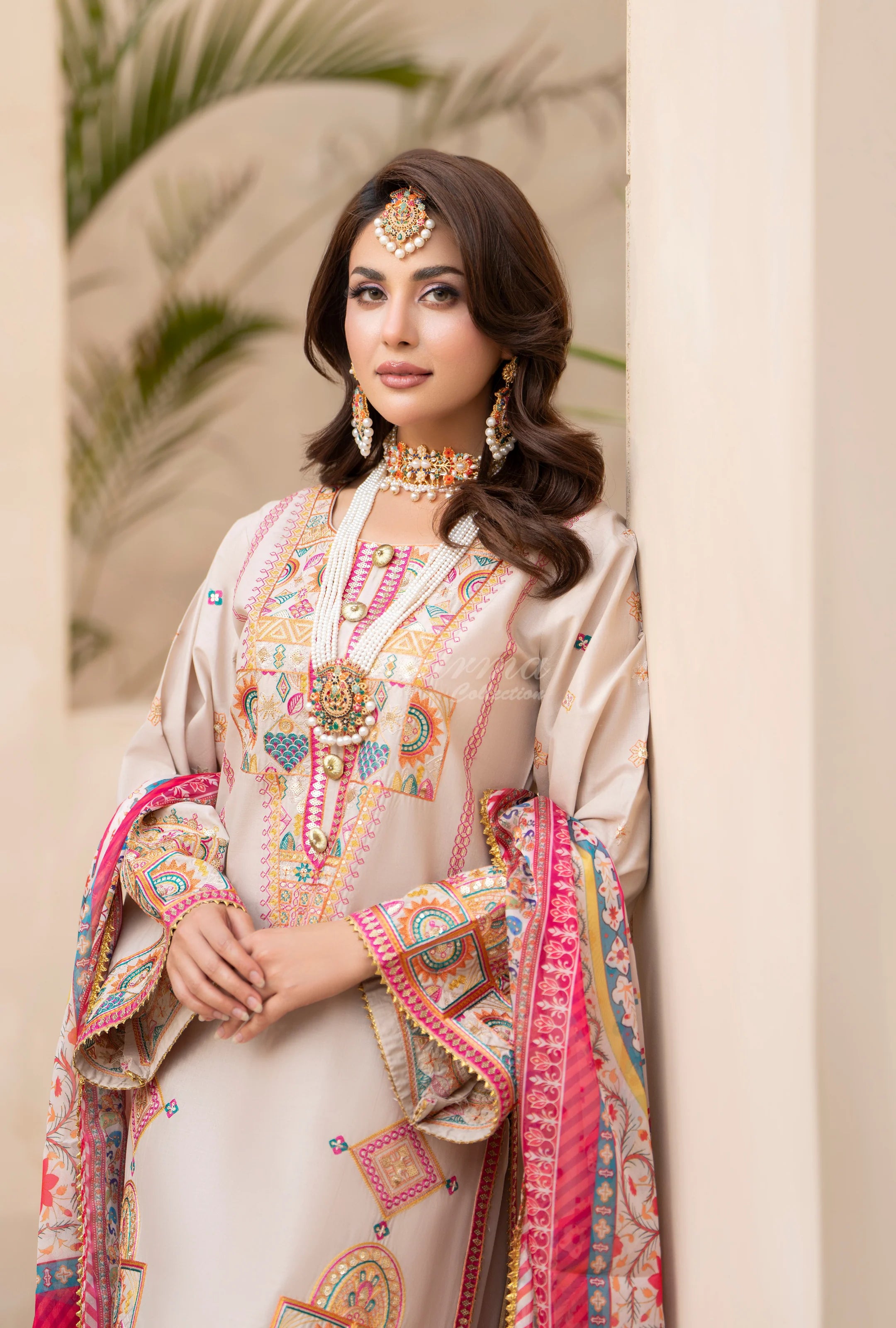 Original karma 3pc Baige farshi Shalwaar suit kc1563