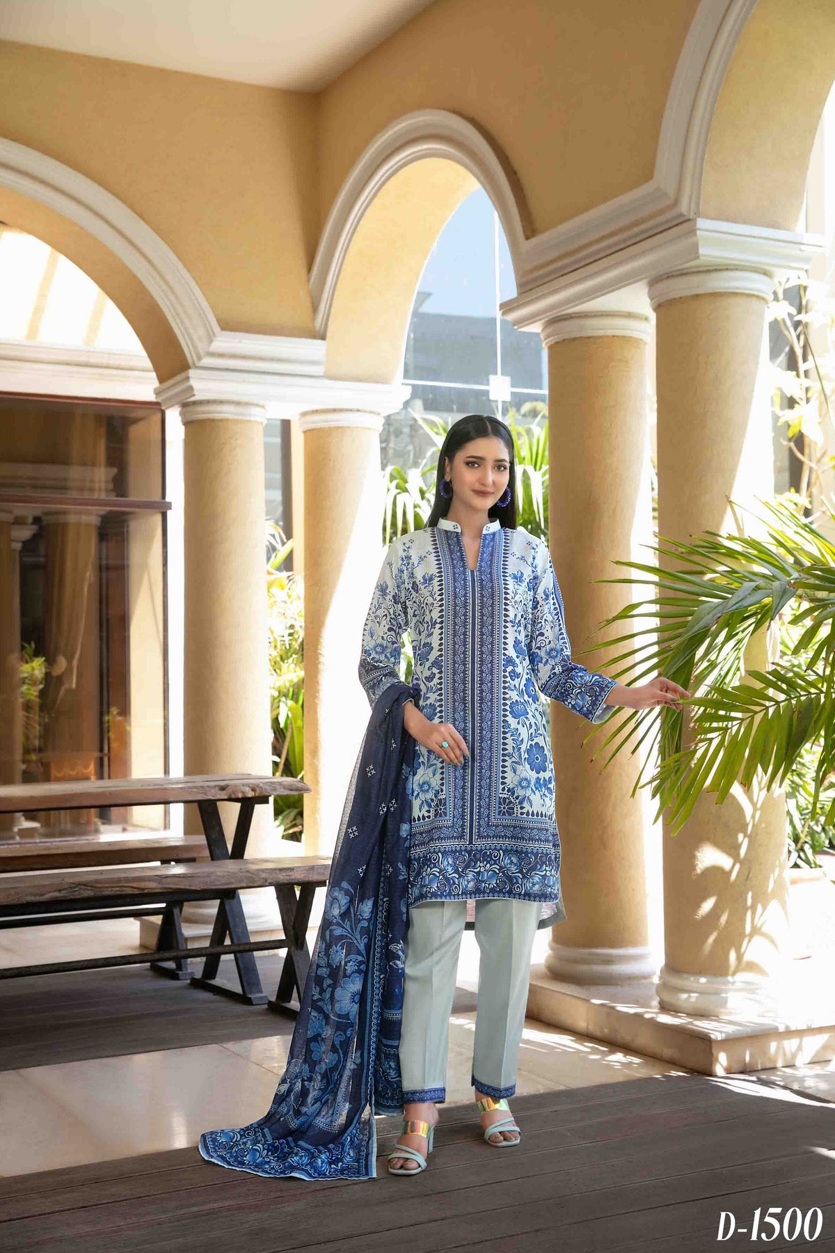 3pc Lawn Slub Digital Print Suit with Lawn Digital Print Dupatta