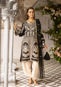 Black Luxury Embroidered 3-Piece Suit with Organza Dupatta & Tulip Shalwar