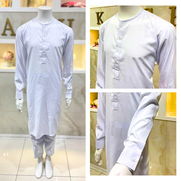 Plain White Kurta Style