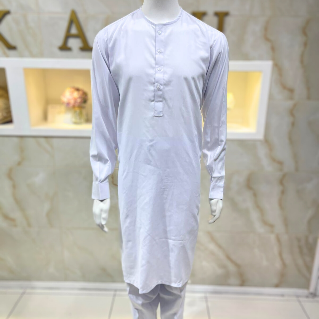 Plain White Kurta Style