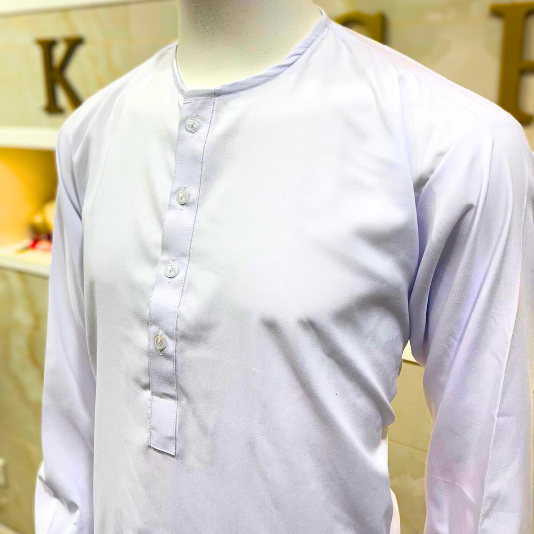 Plain White Kurta Style