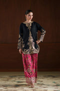 Ethnic inspired 3 pc outfit with printed silk scarf