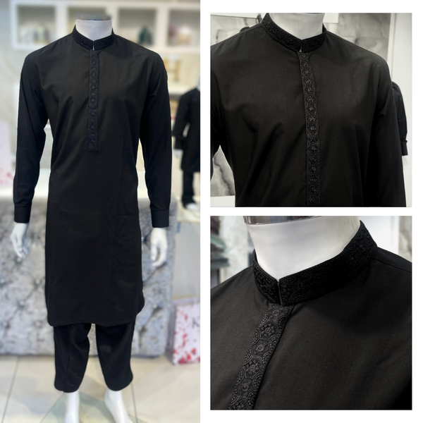 Black Embroidery Kurta Trouser