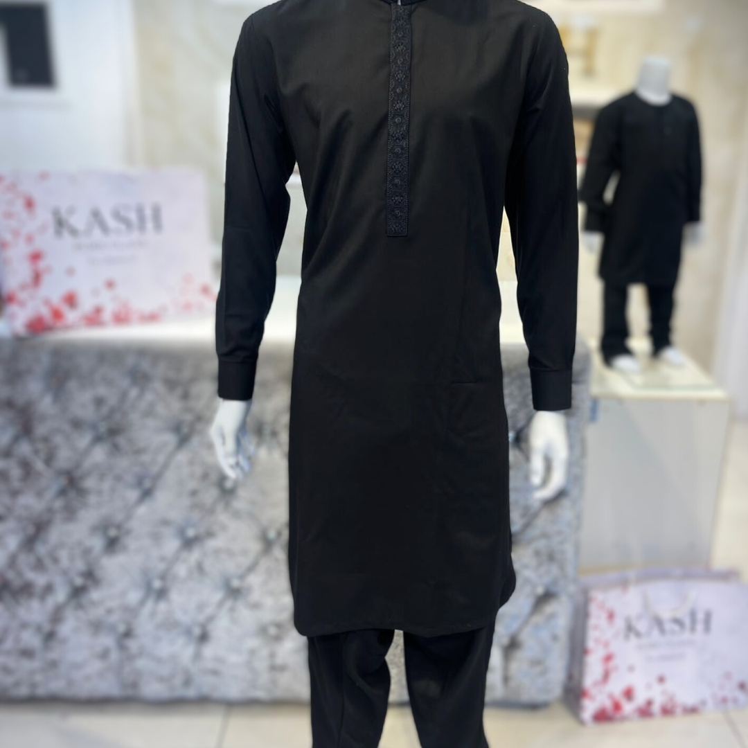 Black Embroidery Kurta Trouser
