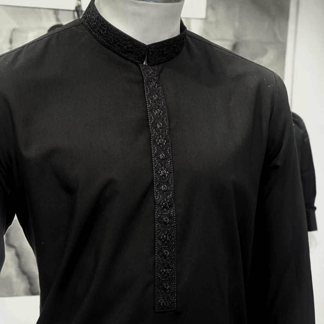 Black Embroidery Kurta Trouser
