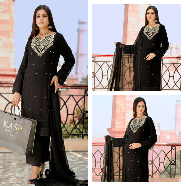 Embroidered Suit - Black