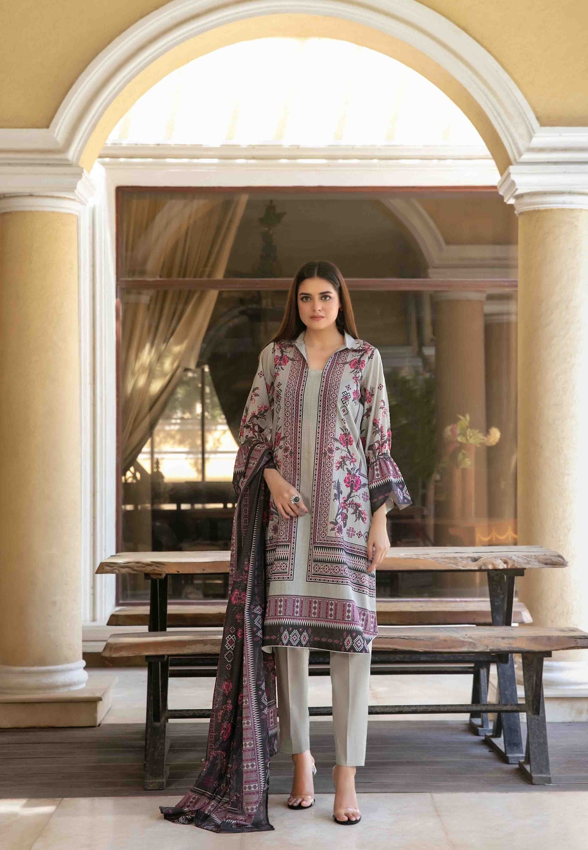 3pc Lawn Slub Digital Print Suit with Lawn Digital Print Dupatta
