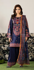 Dark Navy Karma Signature Embroidered 3 Piece suit