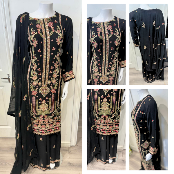 Casual Charm Sharara - Black