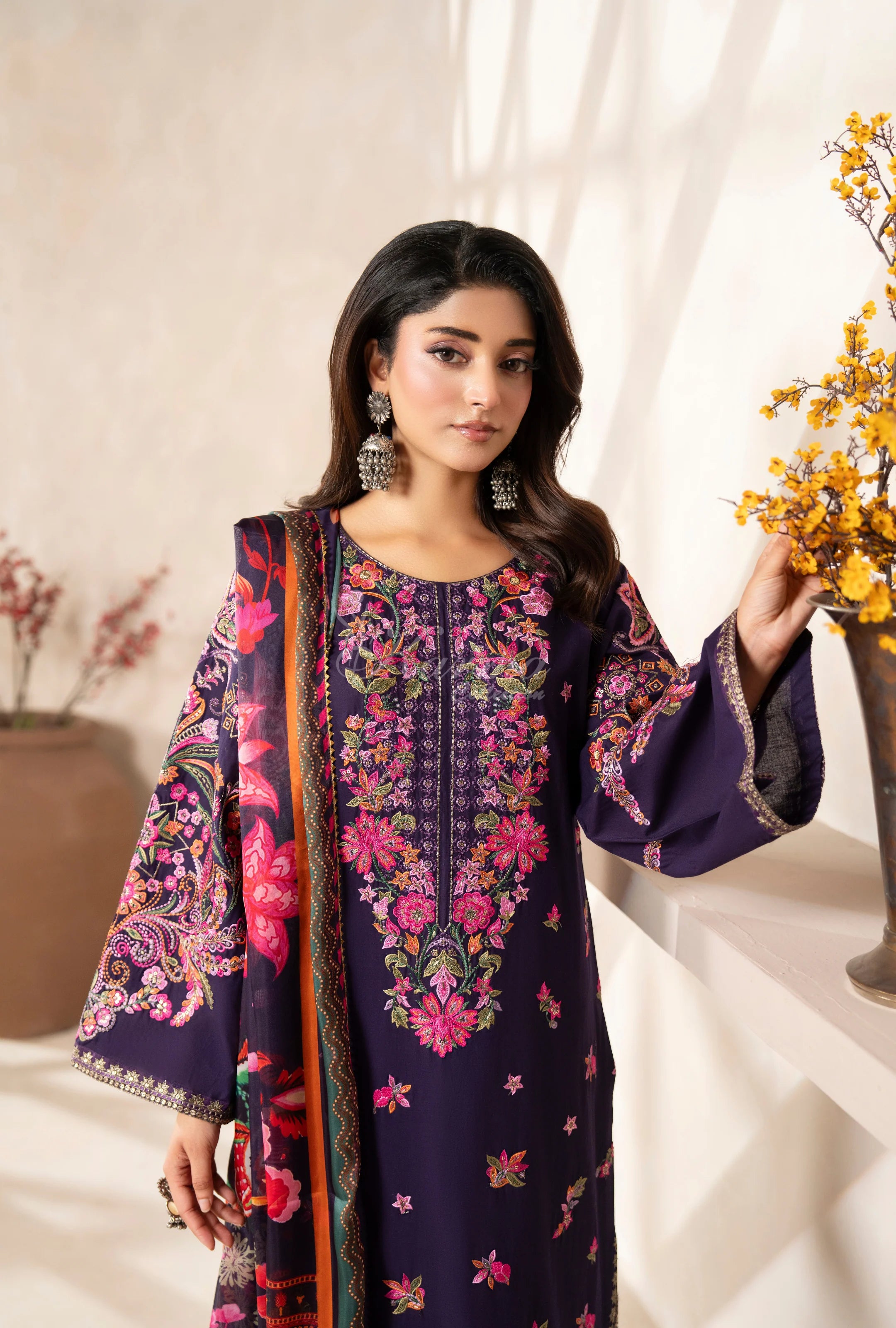 3pc original karma mulberrry outfit with silk scarf kc1562