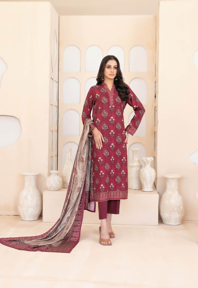 3pc Staple Digital Print Suit with Digital Print Dupatta rehab