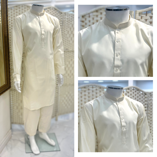 Cream Boski Shalwaar Kameez