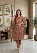 Coffee Brown trendy Patch Work Co-ord Set