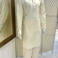 Cream Boski Shalwaar Kameez
