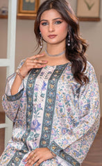 Luxury 2pc silk white green /blue flowers