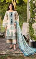 Baige and blue 3cpc embroidery original karma outfit