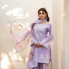 KC1444 purple with white embroidery farshi Shalwaar