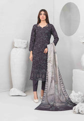 3pc Digital printed lawn suit with embroidered digital print cutwork Dupatta