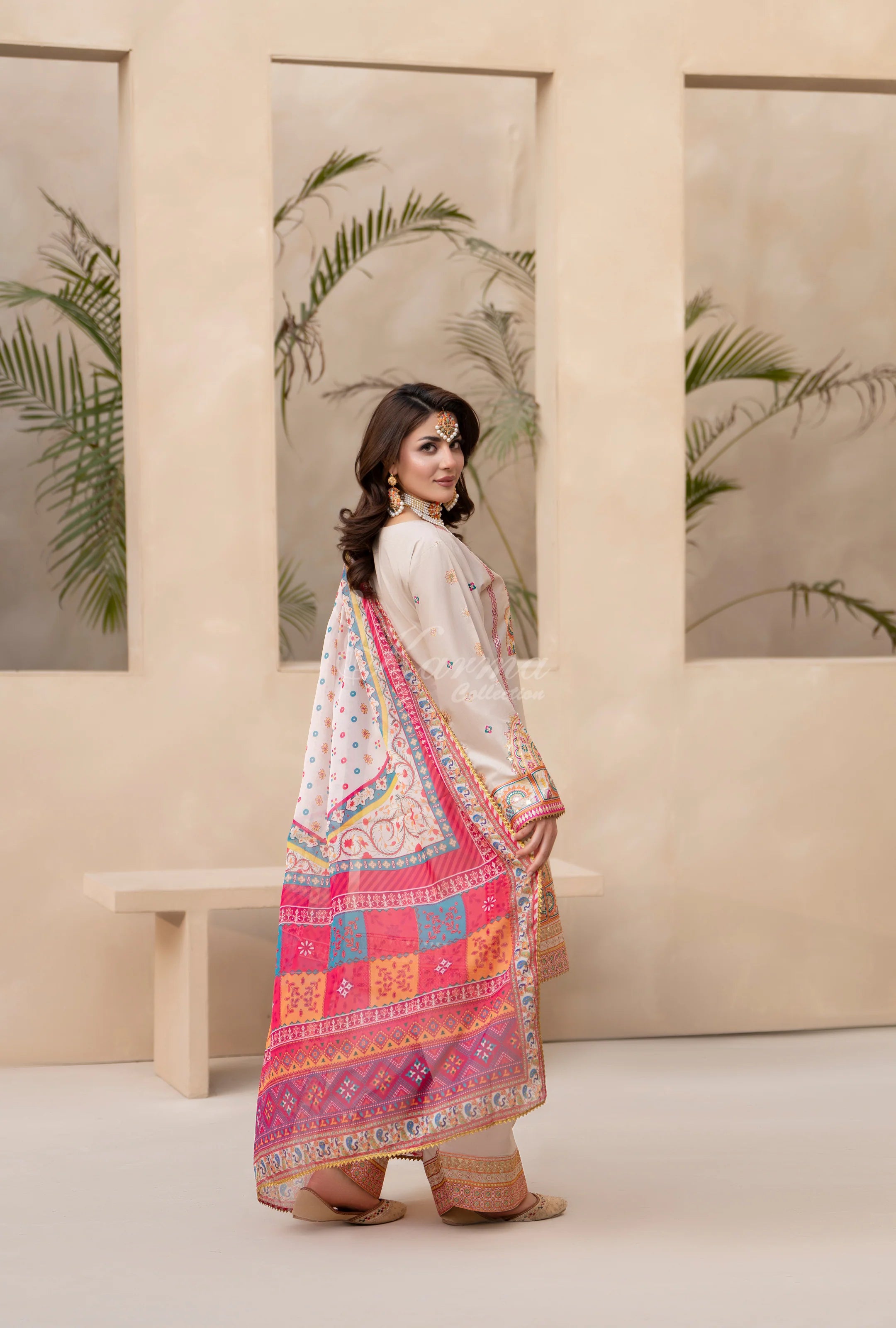 Original karma 3pc Baige farshi Shalwaar suit kc1563