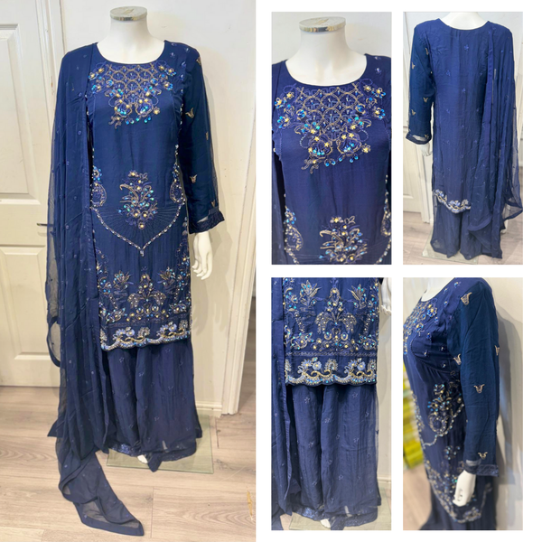 Casual Charm Sharara - Blue