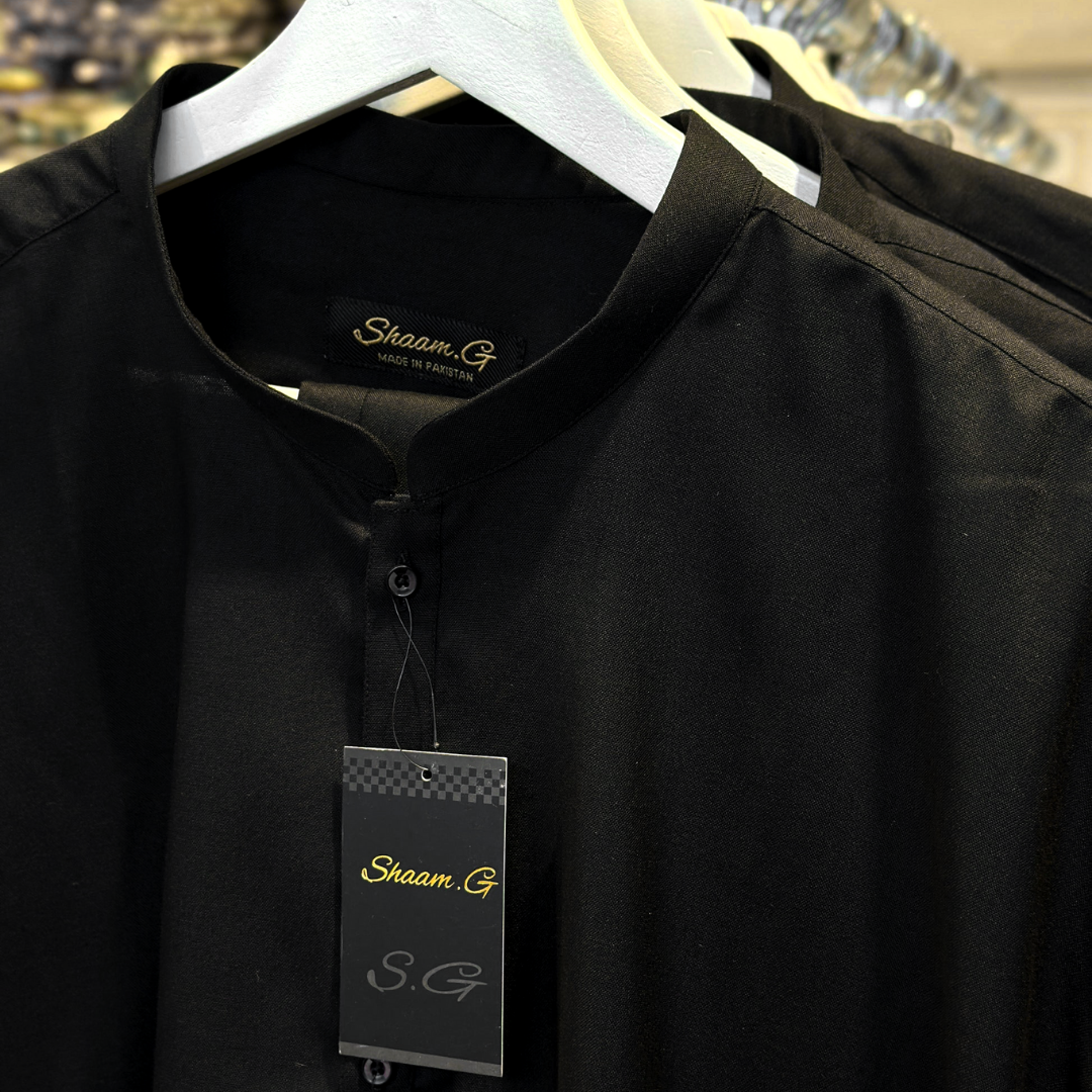 Black Plain Kurta Trouser