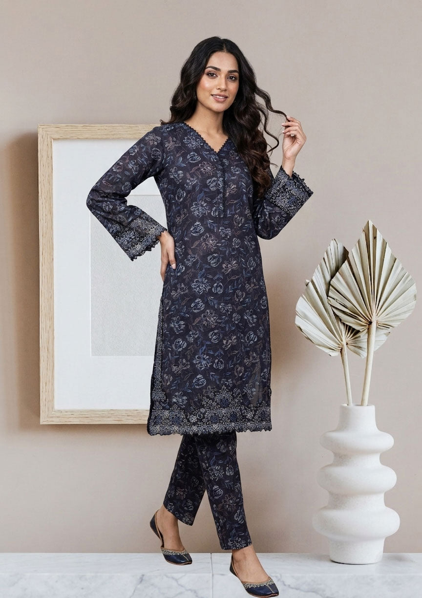 Midnight Navy trendy Patch Work Co-ord Set