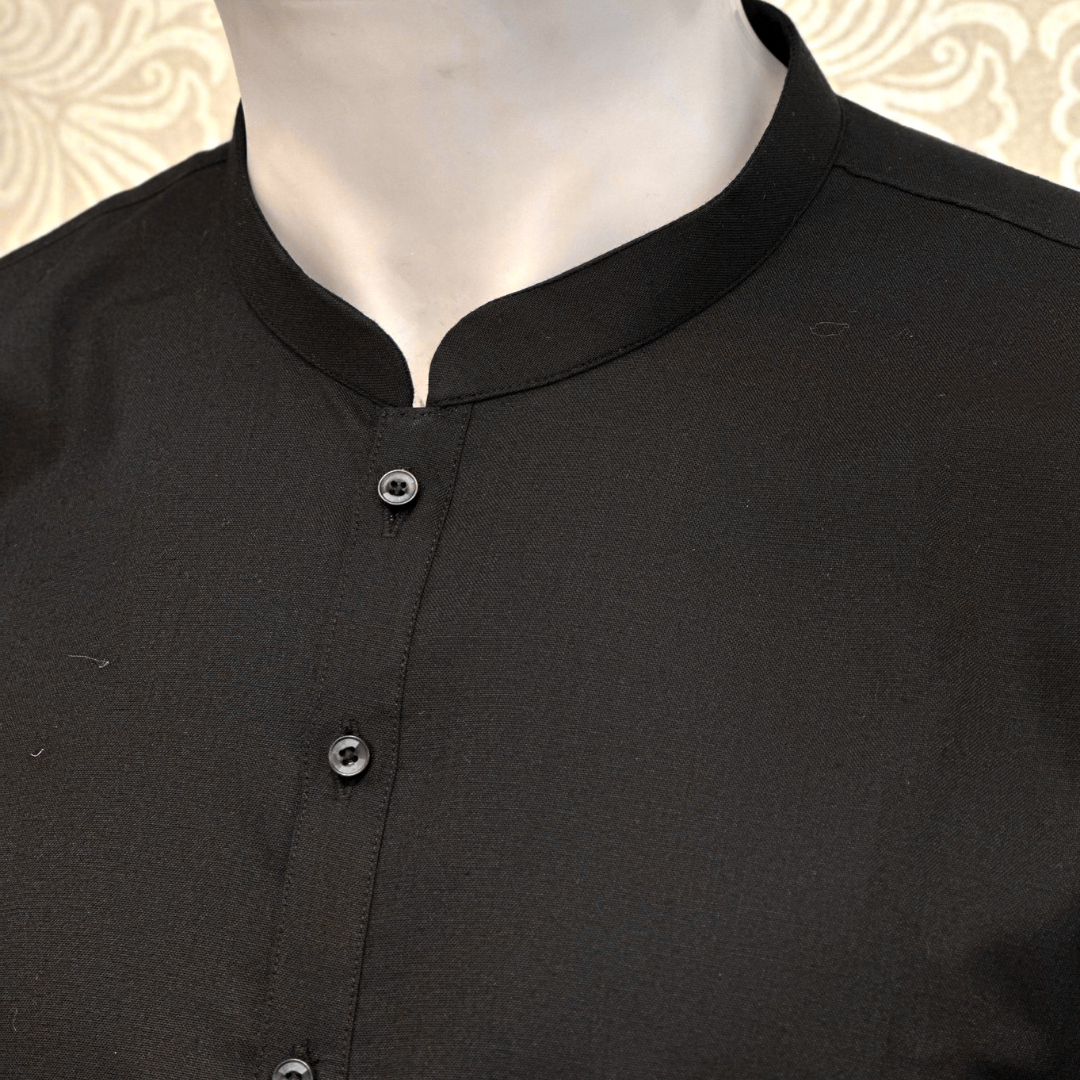 Black Plain Kurta Trouser