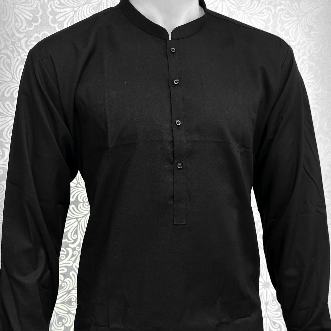 Black Plain Kurta Trouser